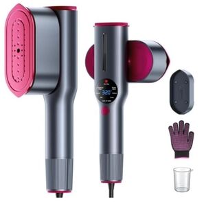 Gray and Pink Hair Dryer with Accessories